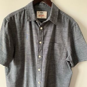 Mens short sleeve linen style button shirt - Large